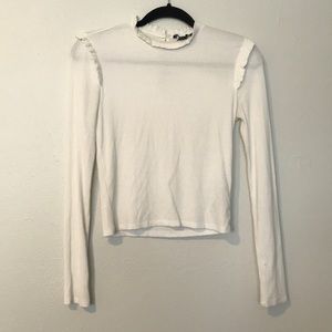 White ruffle top